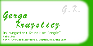 gergo kruzslicz business card